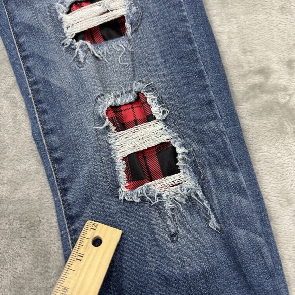 Judy Blue Jeans Womens 9/29 Blue Skinny Fit Stretch Medium Wash Denim Distressed - Picture 8 of 12